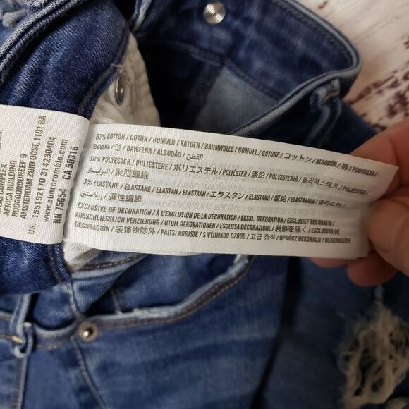 Abercrombie & Fitch Simone High Rise Super Skinny Distressing distressed Size 29 - Picture 5 of 10